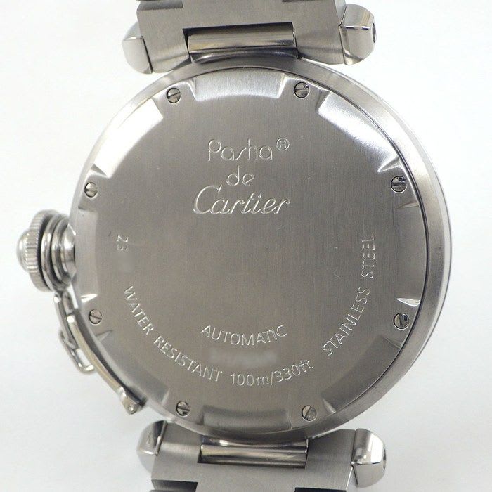 Cartier Watch Pasha C Meridian M7 Silver Dial Date GMT SS Automatic