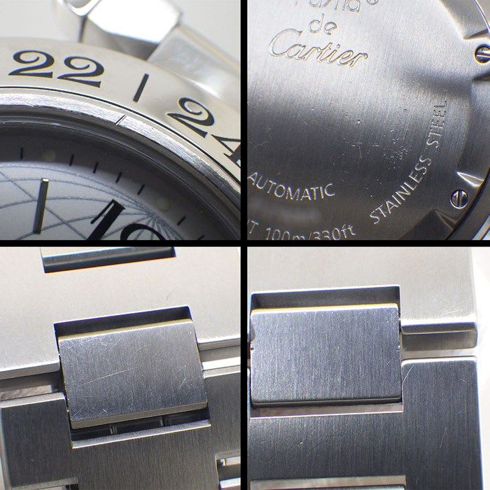 Cartier Watch Pasha C Meridian M7 Silver Dial Date GMT SS Automatic