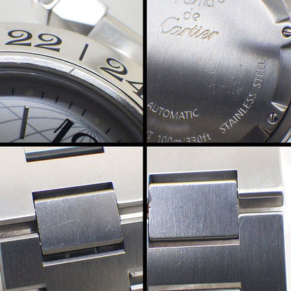 Cartier Watch Pasha C Meridian M7 Silver Dial Date GMT SS Automatic