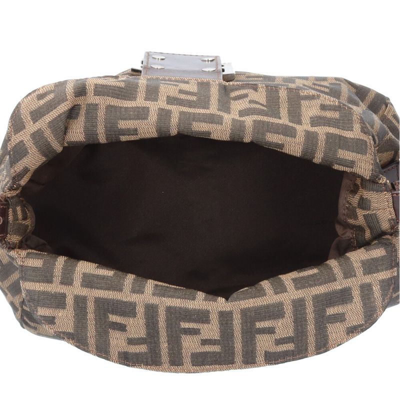 Fendi Zucca Shoulder Bag Nylon Jacquard 26426 Brown Women's Fendi Used Fendi
