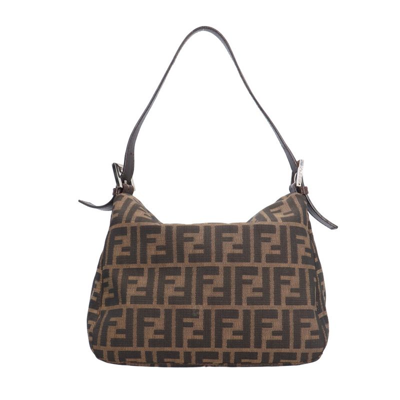 Fendi Zucca Shoulder Bag Nylon Jacquard 26426 Brown Women's Fendi Used Fendi