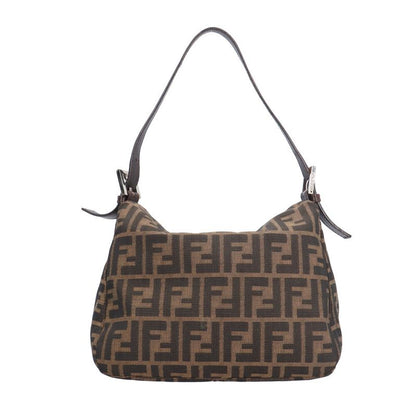 Fendi Zucca Shoulder Bag Nylon Jacquard 26426 Brown Women's Fendi Used Fendi