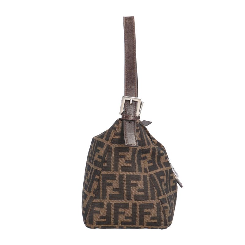 Fendi Zucca Shoulder Bag Nylon Jacquard 26426 Brown Women's Fendi Used Fendi