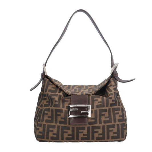 Fendi Zucca Shoulder Bag Nylon Jacquard 26426 Brown Women's Fendi Used Fendi
