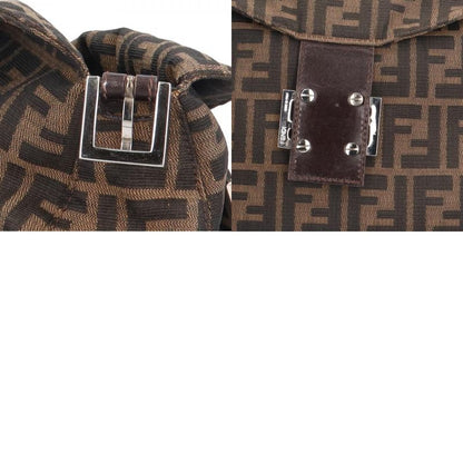 Fendi Zucca Shoulder Bag Nylon Jacquard 26426 Brown Women's Fendi Used Fendi