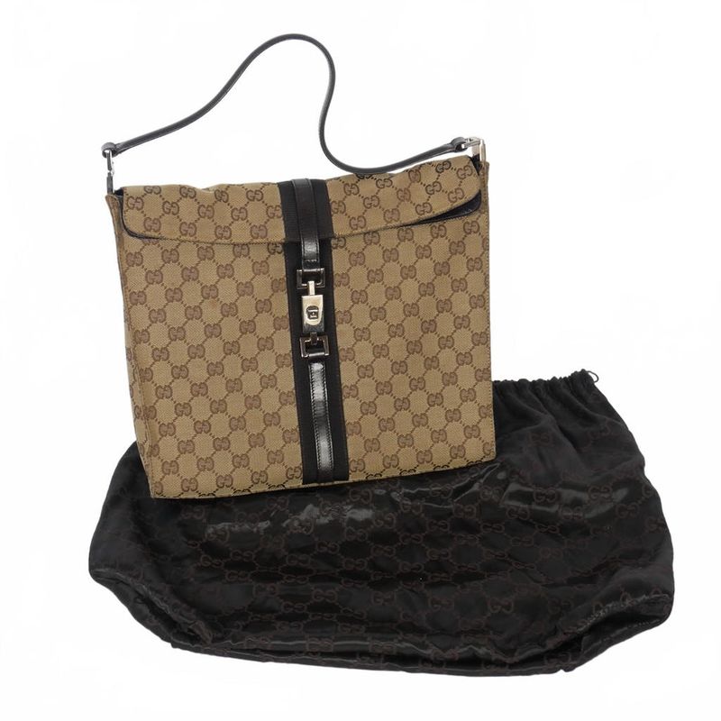Gucci Jackie One Shoulder Bag GG Canvas Brown