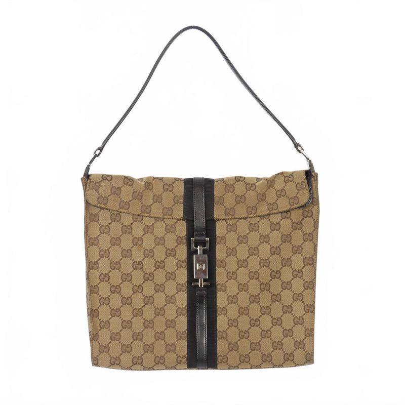 Gucci Jackie One Shoulder Bag GG Canvas Brown