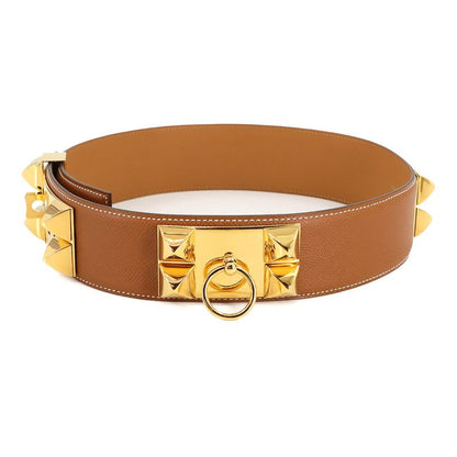 Hermes Hermes Collier de Chien Medor Belt Courchevel Epson Gold 65