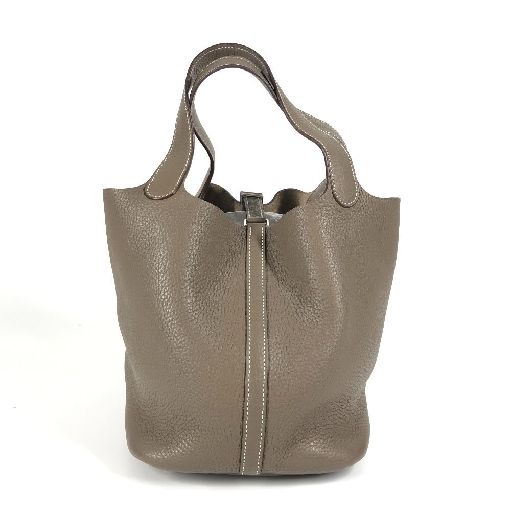 Hermes Handbag Picotan Lock Mm 22 Picotan Lock Mm Taurillon Clemence Etoupe Gray