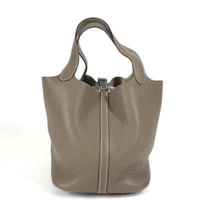 Hermes Handbag Picotan Lock Mm 22 Picotan Lock Mm Taurillon Clemence Etoupe Gray