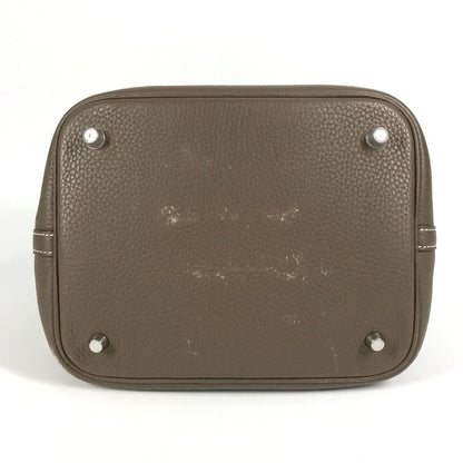 Hermes Handbag Picotan Lock Mm 22 Picotan Lock Mm Taurillon Clemence Etoupe Gray