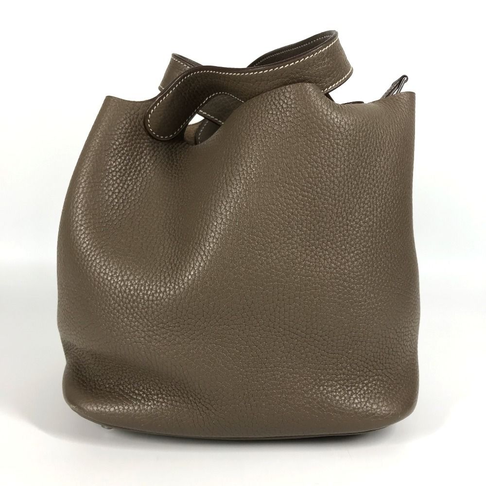 Hermes Handbag Picotan Lock Mm 22 Picotan Lock Mm Taurillon Clemence Etoupe Gray