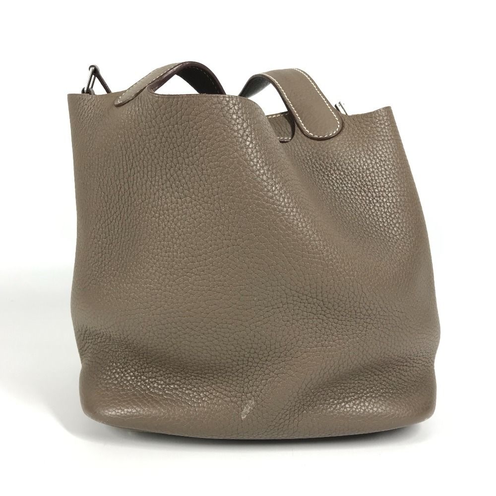 Hermes Handbag Picotan Lock Mm 22 Picotan Lock Mm Taurillon Clemence Etoupe Gray