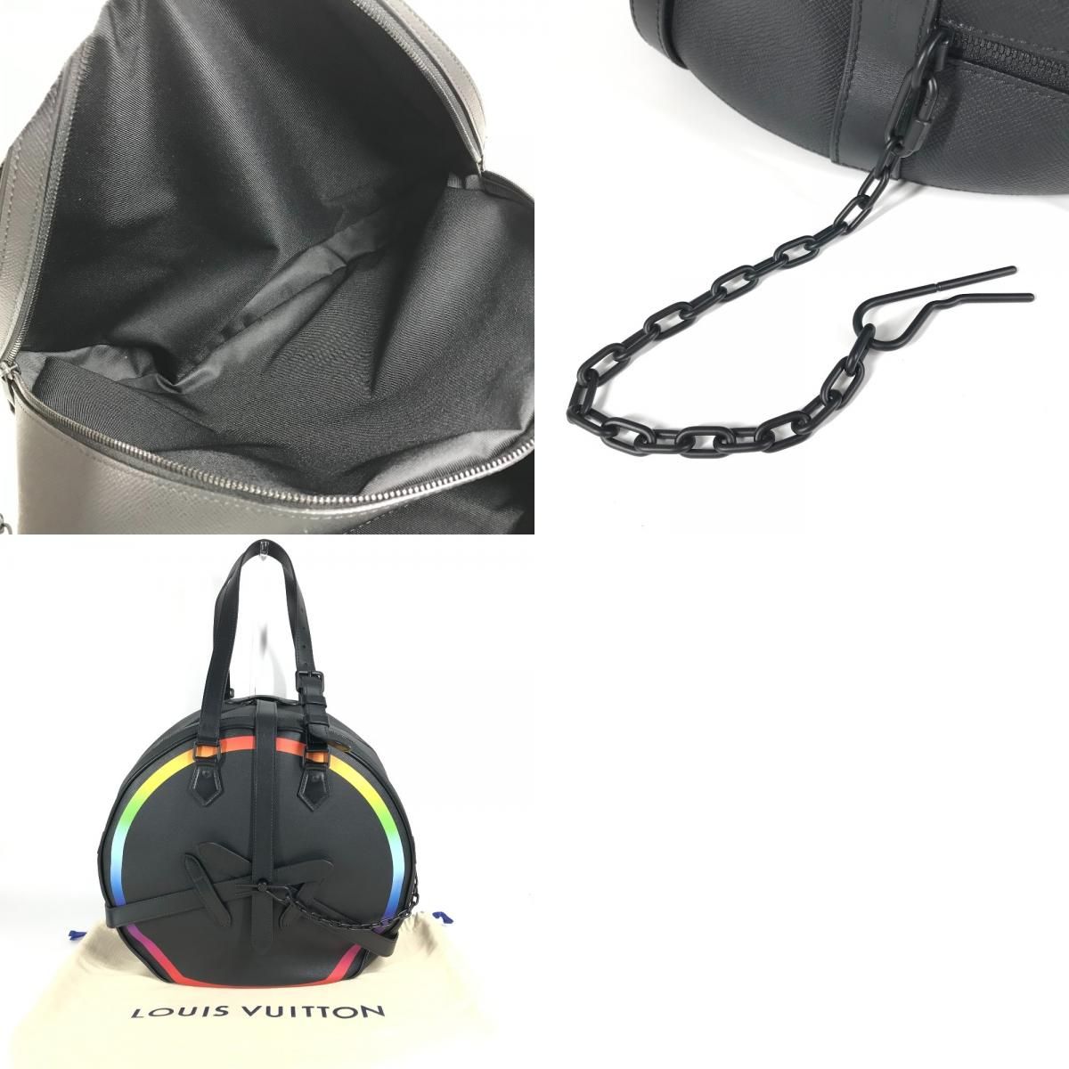 Louis Vuitton Shoulder Bag Soft Hat Trunk M30335 Taiga Leather Ardoise Black