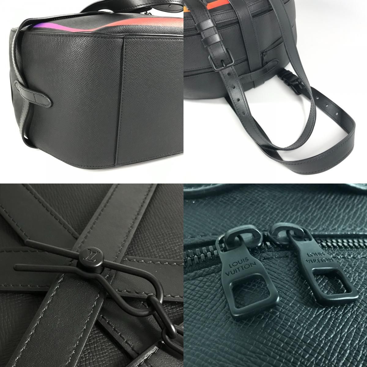 Louis Vuitton Shoulder Bag Soft Hat Trunk M30335 Taiga Leather Ardoise Black