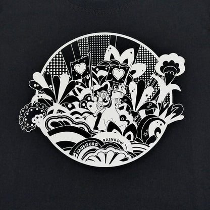 Hermes T-shirt Faubourg Rainbow Black Size 36 Cotton Short Sleeve