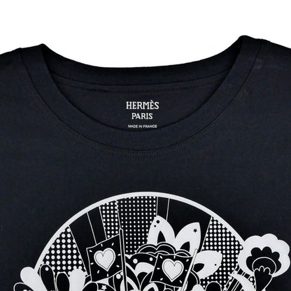 Hermes T-shirt Faubourg Rainbow Black Size 36 Cotton Short Sleeve