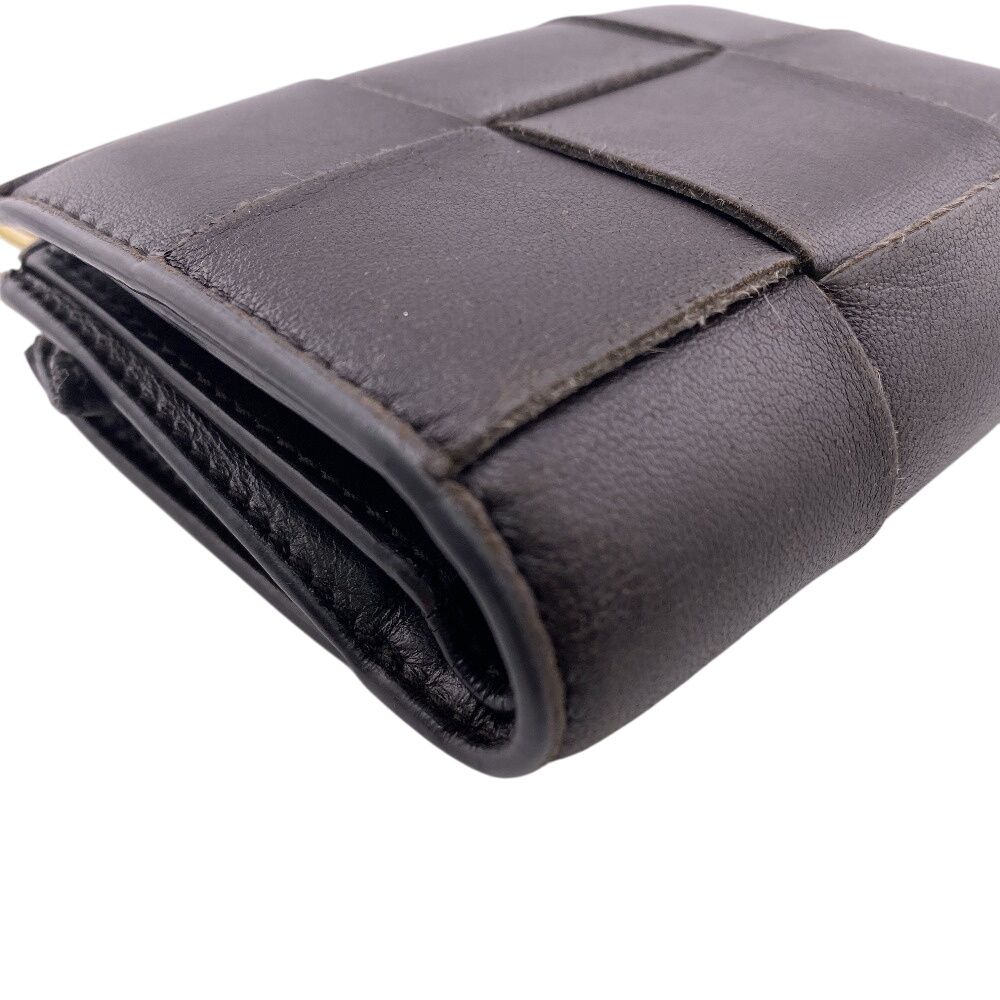 Bottega Veneta Compact Wallet Cassette Bifold Wallet Brown Unisex