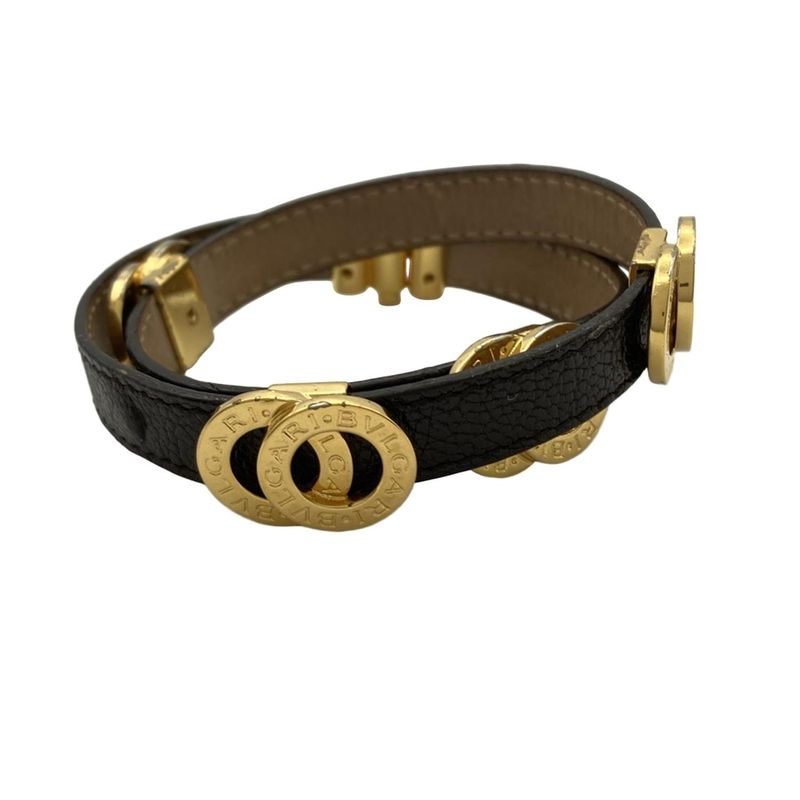 Bvlgari Bracelet Bvlgari Leather Dark Brown X Gold