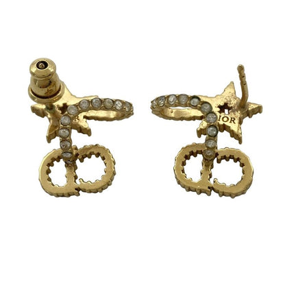 Dior Christian Dior Earrings - Gold X Clear Star CD Motif