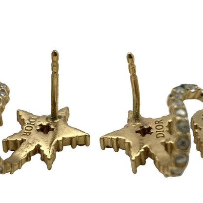 Dior Christian Dior Earrings - Gold X Clear Star CD Motif