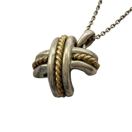 Tiffany & Co Necklace Signature Silver X 18k Yellow Gold