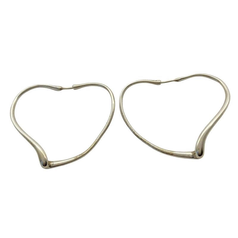 Tiffany & Co Earrings Open Heart Silver