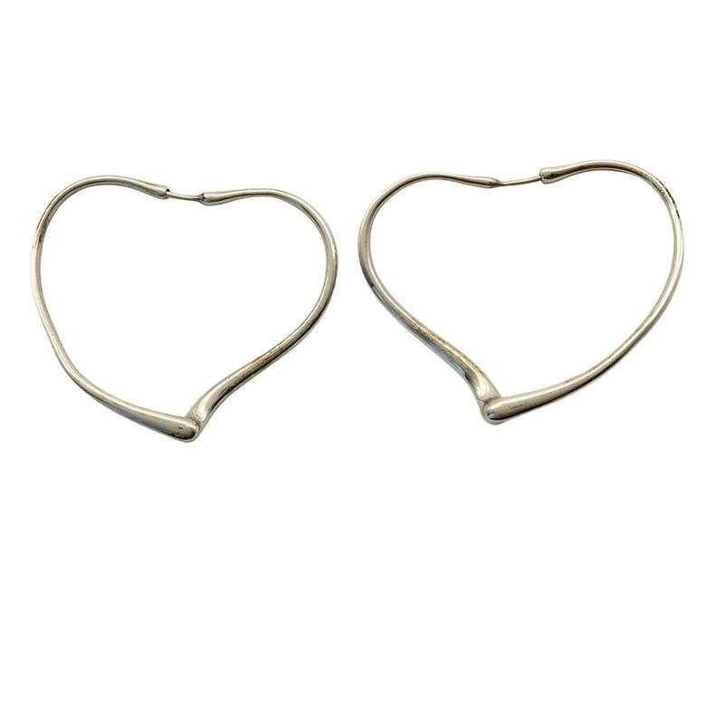 Tiffany & Co Earrings Open Heart Silver