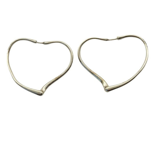 Tiffany & Co Earrings Open Heart Silver