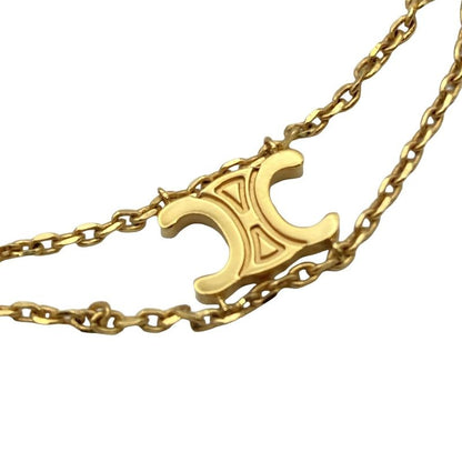Celine Bracelet Triomphe Suspenders Gold Two Rows