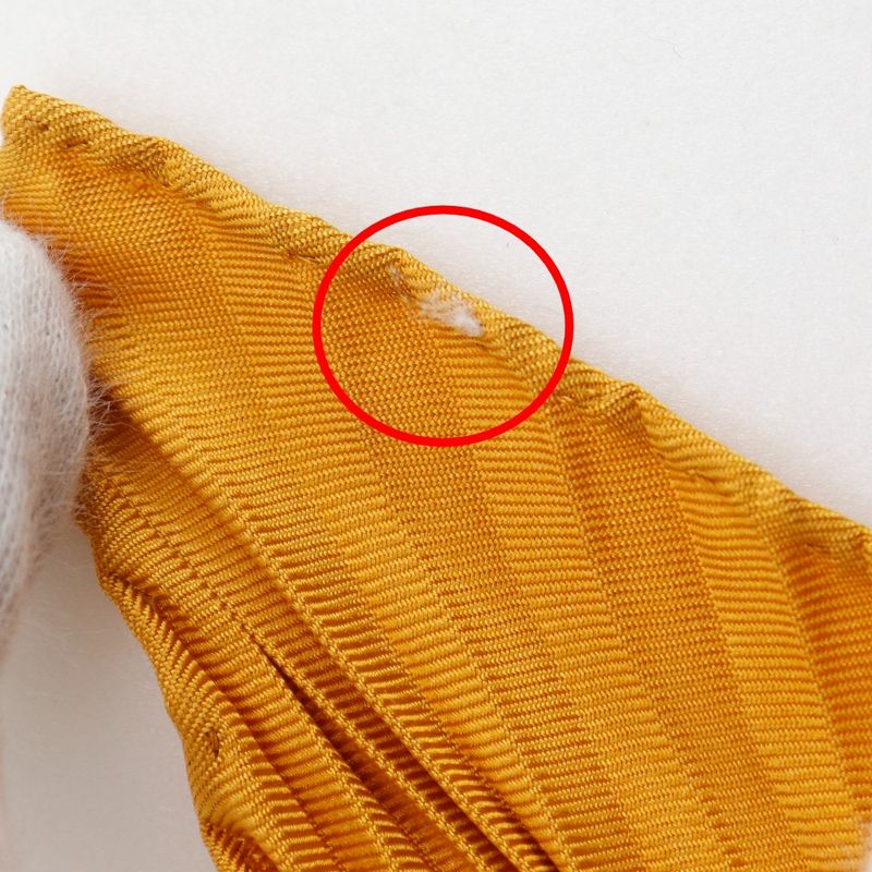 Hermes Pleated Carre Les Tambours Tambour Drum Silk Orange Women's Scarf