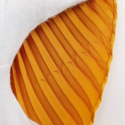 Hermes Pleated Carre Les Tambours Tambour Drum Silk Orange Women's Scarf