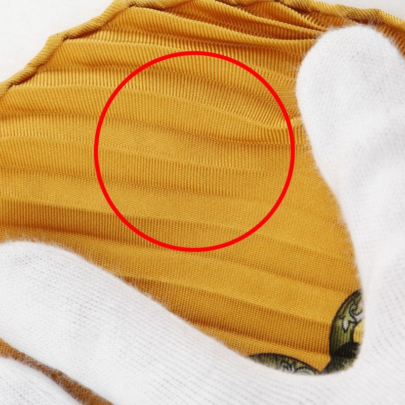 Hermes Pleated Carre Les Tambours Tambour Drum Silk Orange Women's Scarf