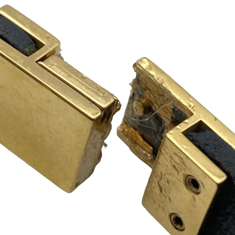 Saint Laurent Paris Bracelet Cass Andra Leather Black X Gold