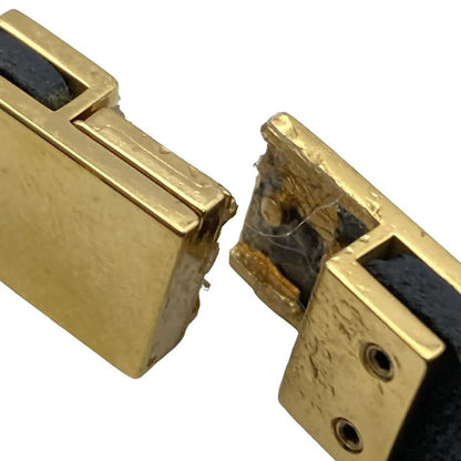 Saint Laurent Paris Bracelet Cass Andra Leather Black X Gold