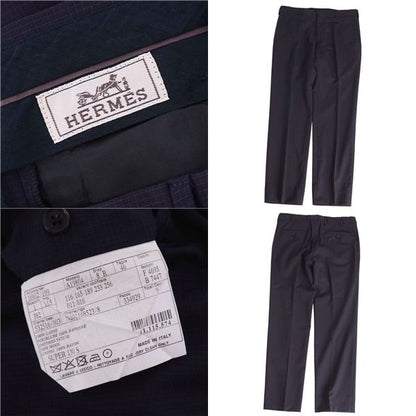 Hermes Pants Long Slacks Wool Check