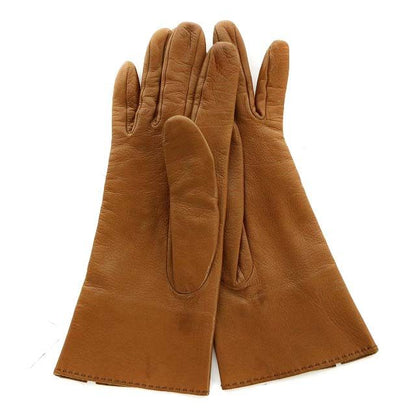 Hermes Gloves Lambskin Hhardware S Brown Yi11 • OH