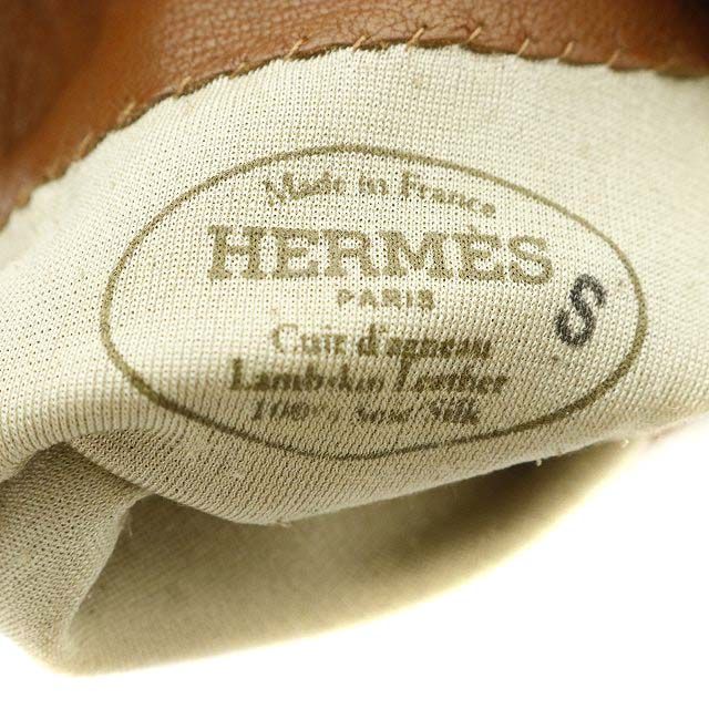 Hermes Gloves Lambskin Hhardware S Brown Yi11 • OH
