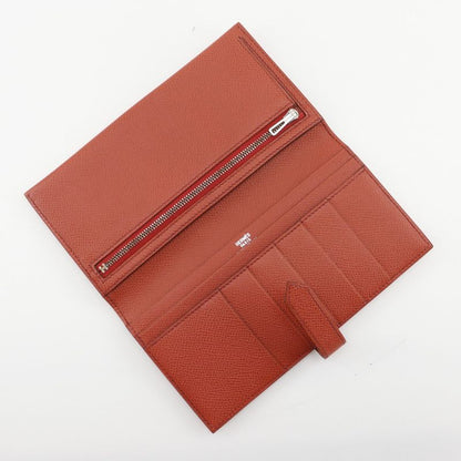 Hermes Bearn Vaux Epson Orange G Women's Long Wallet