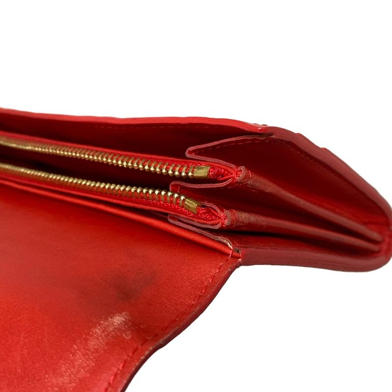 Louis Vuitton Long Wallet Monogram Vernis Portefeuille Sarah Nm2 M91739 Rouge