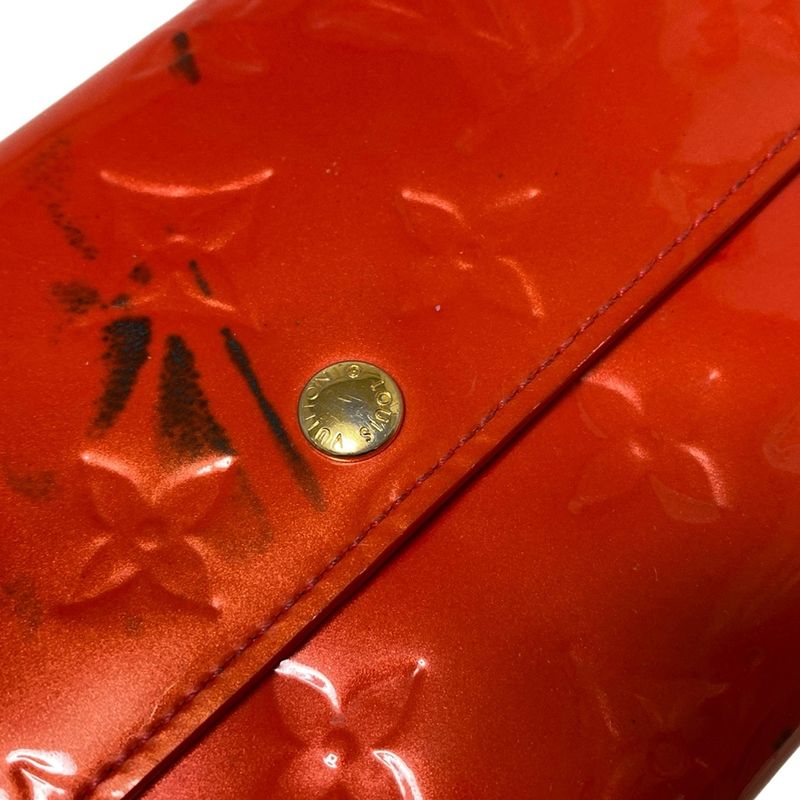 Louis Vuitton Long Wallet Monogram Vernis Portefeuille Sarah Nm2 M91739 Rouge