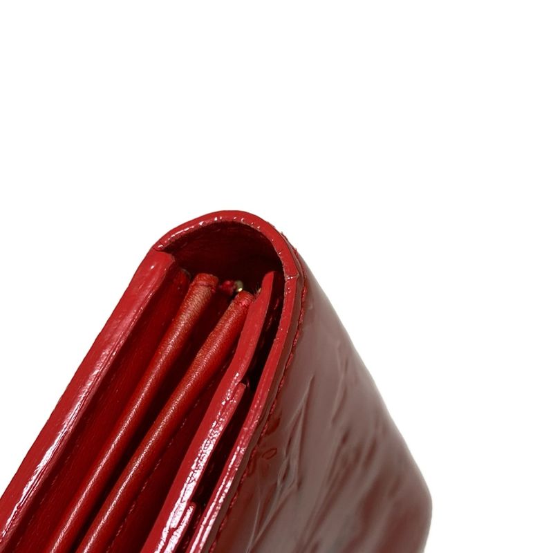 Louis Vuitton Long Wallet Monogram Vernis Portefeuille Sarah Nm2 M91739 Rouge