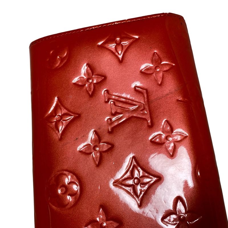 Louis Vuitton Long Wallet Monogram Vernis Portefeuille Sarah Nm2 M91739 Rouge