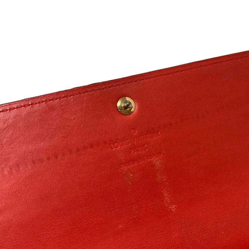 Louis Vuitton Long Wallet Monogram Vernis Portefeuille Sarah Nm2 M91739 Rouge