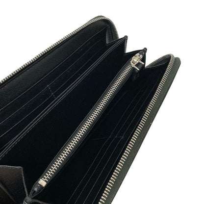 Prada Long Wallet - 2ml317 Dark Gray Round Zipper Leather