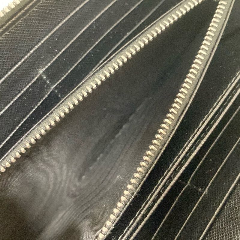 Prada Long Wallet - 2ml317 Dark Gray Round Zipper Leather