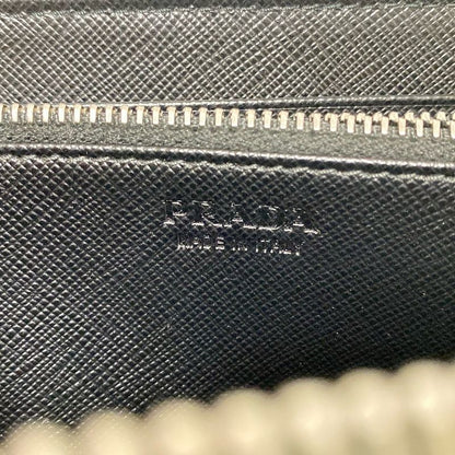 Prada Long Wallet - 2ml317 Dark Gray Round Zipper Leather