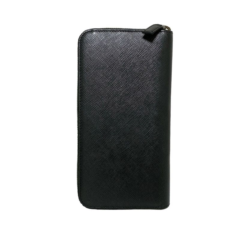 Prada Long Wallet - 2ml317 Dark Gray Round Zipper Leather