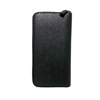 Prada Long Wallet - 2ml317 Dark Gray Round Zipper Leather