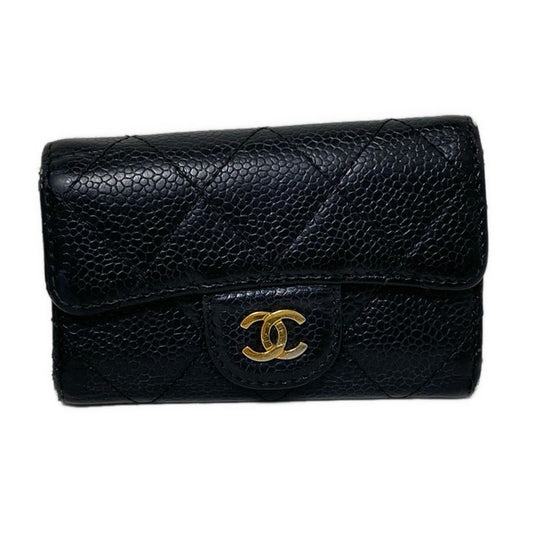 Chanel Key Case Matelasse A31503 Black 6 Hooks Coco Mark Gold Hardware